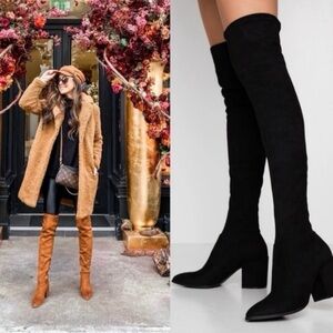 Steve Madden Nifty Over The Knee Boot . Black. SZ 9. Pointed Toe